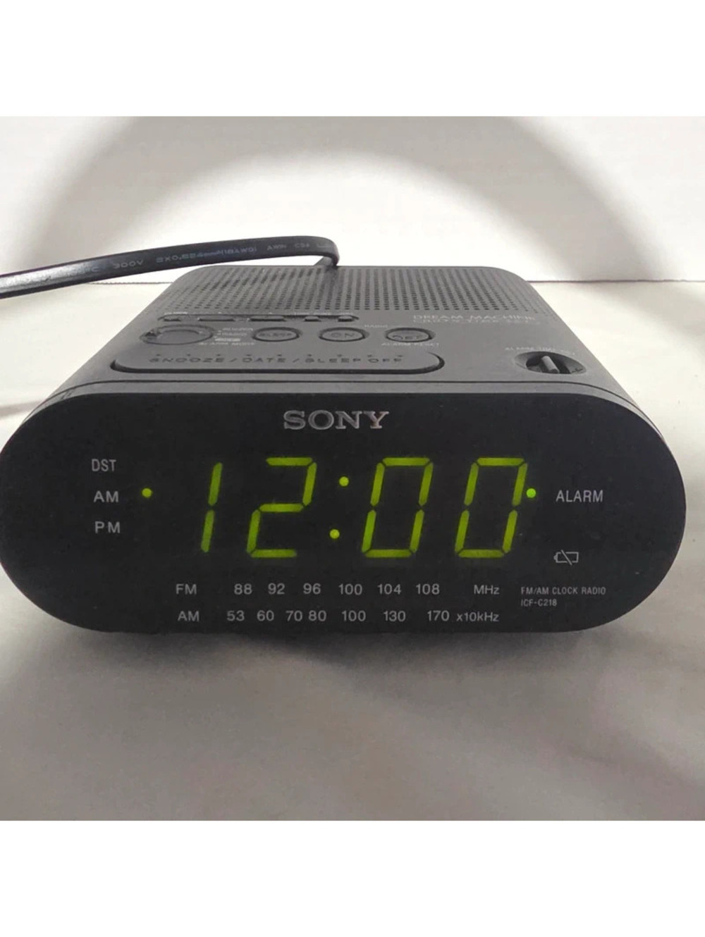 Sony Dream Machine ICF-C218 AM/FM Alarm Clock Radio Green LED Tested Works